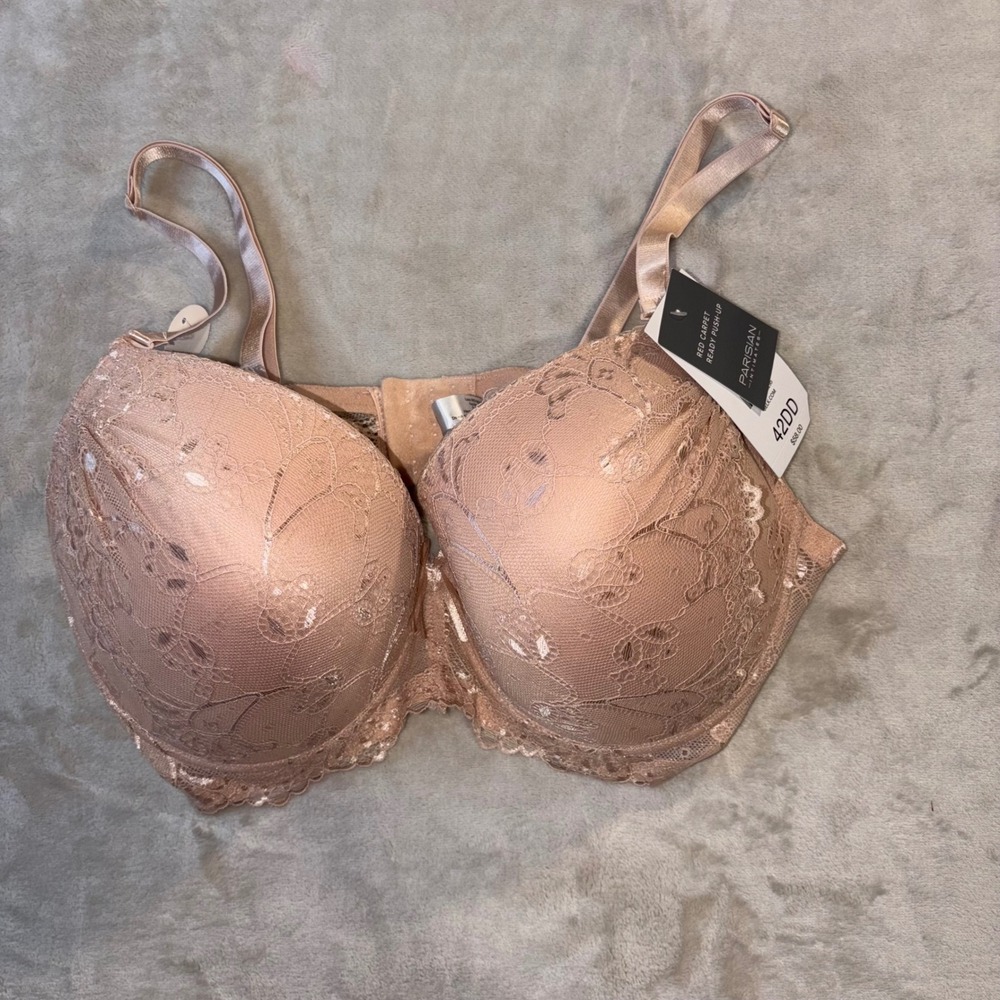 Parisian Intimates Red Carpet Ready Push-Up Lace Bra Nude 42DD BB21865